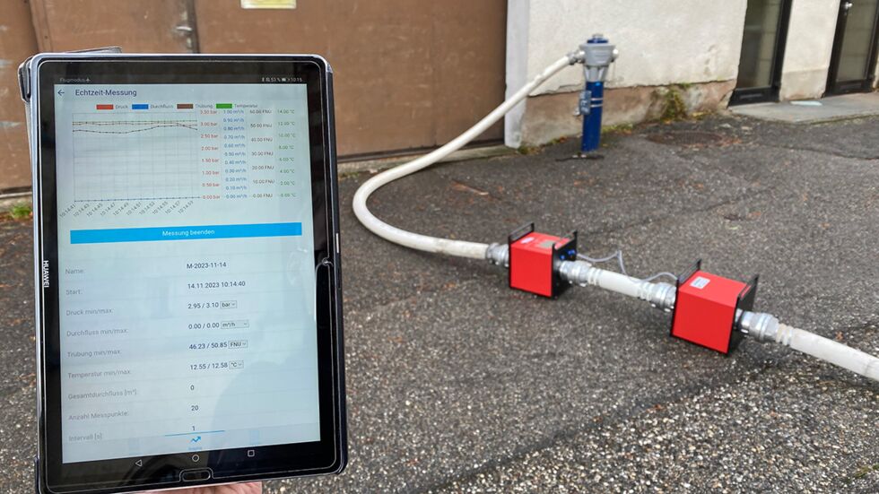 Bild eines Hydrantenprüfgerät für Wassernetzanalysen